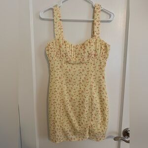 Princess Polly yellow and pink floral dress